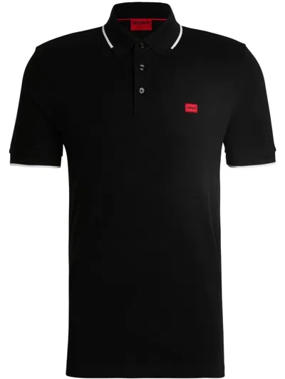 Hugo Boss Hugo Polo Shirt With Logo Patch In Black