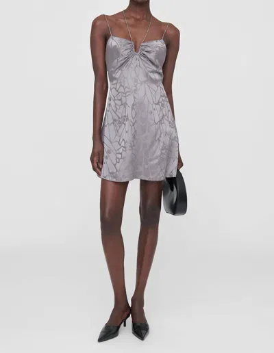 Anine Bing Papillon Dress In Ash Violet Butterfly Jacquard In Multi