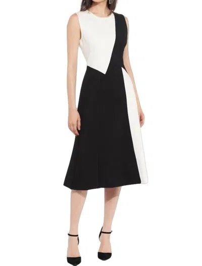 Eva Franco Zen Dress In Black And White In Multi