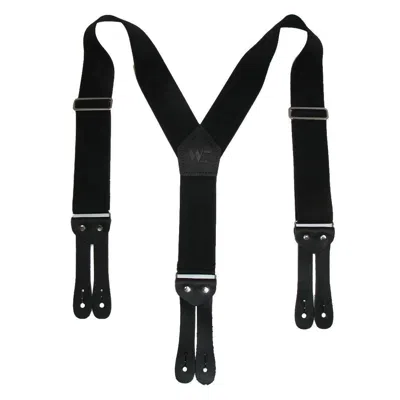 Welch Men's Elastic Button-end Y-back 2 Inch Work Suspenders In Black