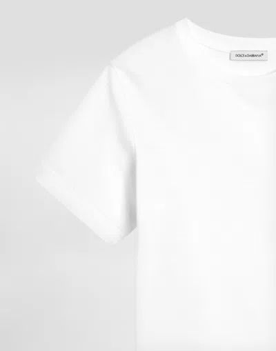 Dolce & Gabbana Jersey T-shirt With Heraldic Dg Patch In White