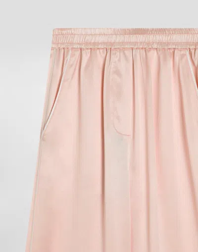 Dolce & Gabbana Silk Satin Vanity Trousers In Pink