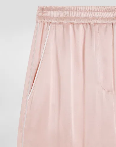 Dolce & Gabbana Silk Satin Vanity Trousers In Pink