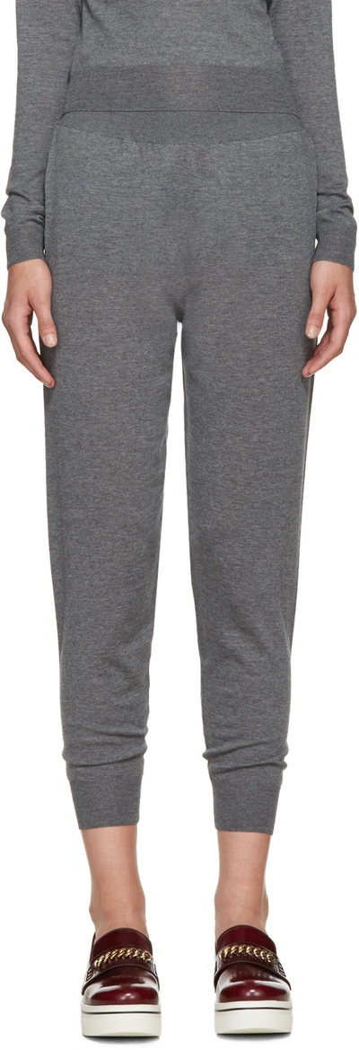 Stella Mccartney Wool Knit Jogging Pants, Grey In Gray