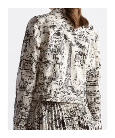 Dior Logo Embroidered Denim Coat In White