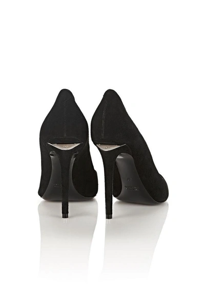 Shop Alexander Wang Tia Suede High Heel Pump With Rhodium In Black