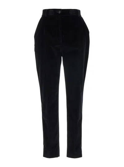 Dolce & Gabbana Pleated Wool-blend Gabardine Straight-leg Pants In Black