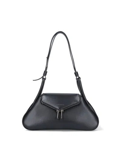 Amina Muaddi Small Gemini Shoulder Bag In Black