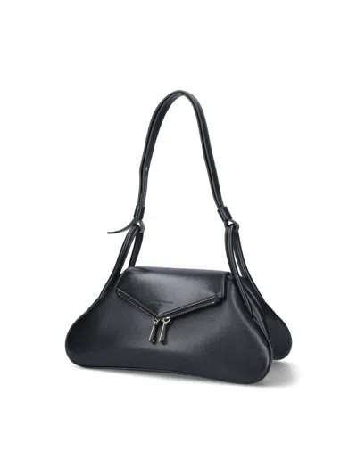 Amina Muaddi Small Gemini Shoulder Bag In Black