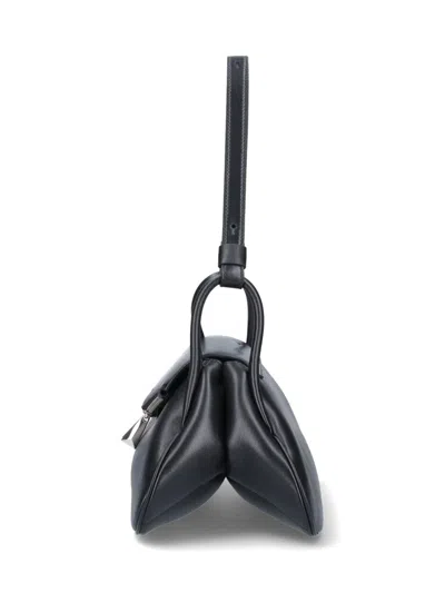 Amina Muaddi Small Gemini Shoulder Bag In Black