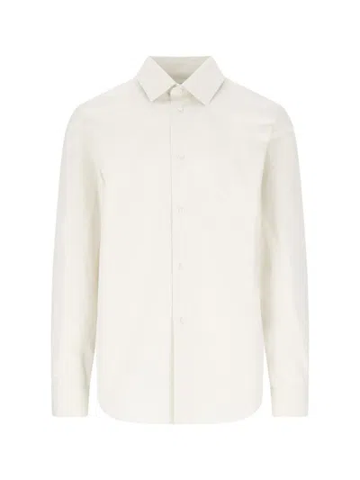 Burberry Striped Silk Shirt In White