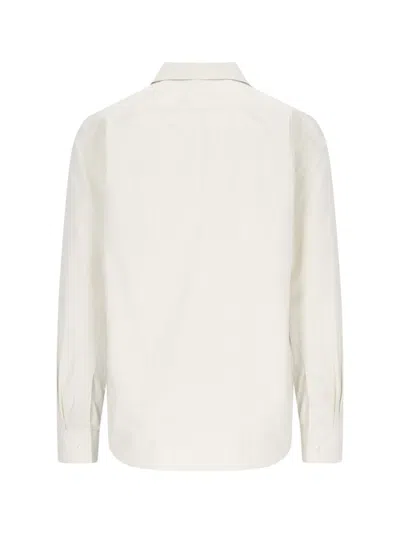 Burberry Striped Silk Shirt In White