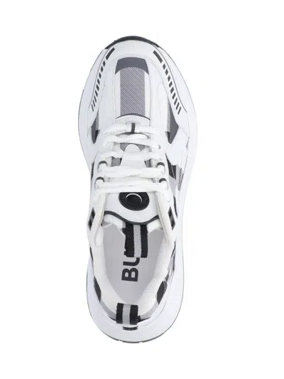Burberry Check-pattern Leather Sneakers In White
