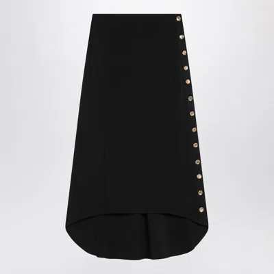 Givenchy Black Milan Stitch Skirt With Buttons In Black