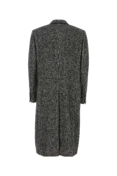 Dolce & Gabbana Double-breasted Wool Houndstooth Coat In Printed