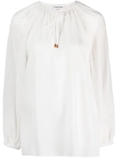 Phaeonia Anita Long Sleeves Blouse In White