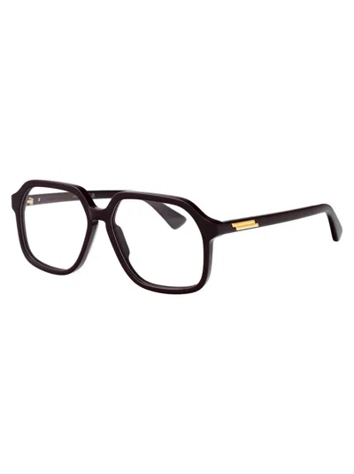 Bottega Veneta Violet Acetate Optical Glasses In Violet-violet-transparent