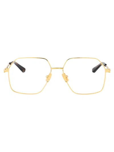 Bottega Veneta Bv1332o Glasses In Gold-gold-transparent