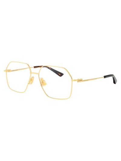 Bottega Veneta Bv1332o Glasses In Gold-gold-transparent