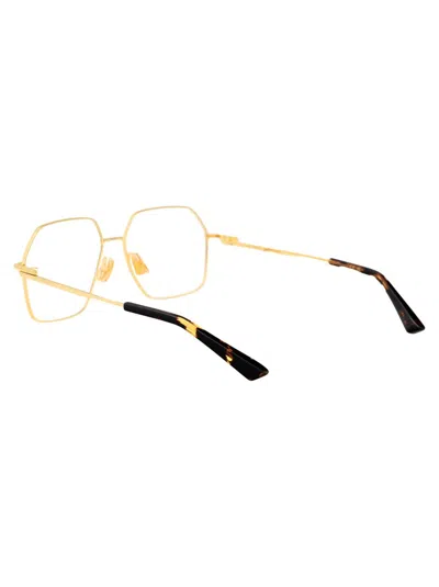 Bottega Veneta Bv1332o Glasses In Gold-gold-transparent