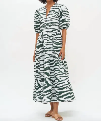 Oliphant Puff Sleeve Maxi Dress In Green Singita In Multi