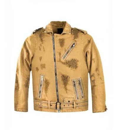 Rockstar Original Men's Tory Biker Jacket In Camel In Brown