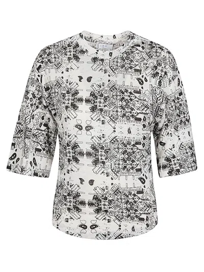Iro Linen Geometric Pattern T-shirt In White