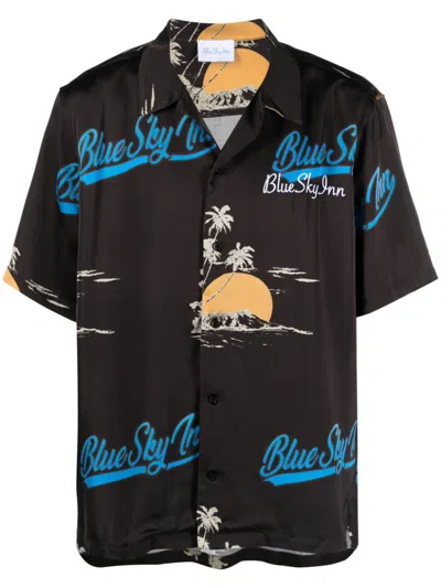 Blue Sky Inn Camicia Island In Black