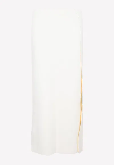 Jil Sander Viscose Midi Skirt In White