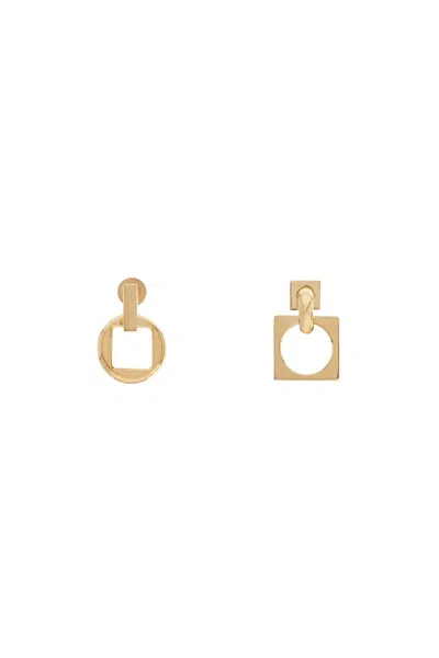 Jacquemus Orecchini 'les Pendantes Rond Carré' In Gold