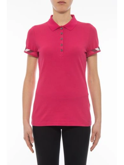 Shop Burberry Polo Shirt In Bright Hibiscus|rosa