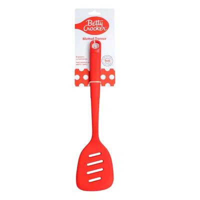 Betty Crocker Silicone 14 Inch Slotted Turner, Red In Red