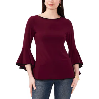 Sam & Jess Women's Cozy Crewneck Bell Sleeve Sweater In Red
