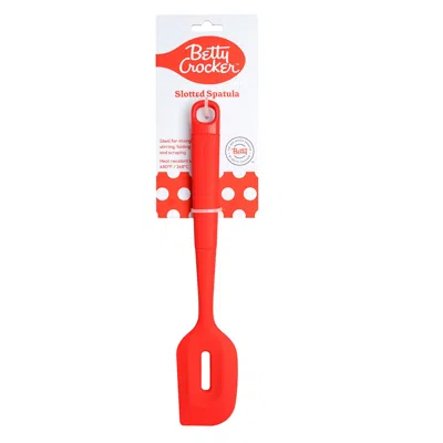Betty Crocker Silicone 12 Inch Slotted Spatula, Red In Red