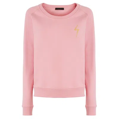 Giuseppe Zanotti Hanane Lightning Bolt-embroidered Sweatshirt In Pink