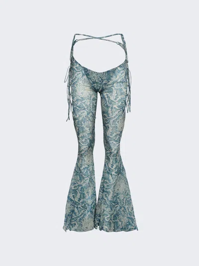 Knwls Glimmer Graphic-print Flared Trousers In Multi