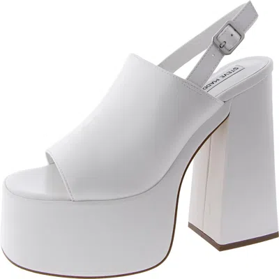 Steve Madden Gadget Womens Faux Leather Open Toe Platform Heels In Multi