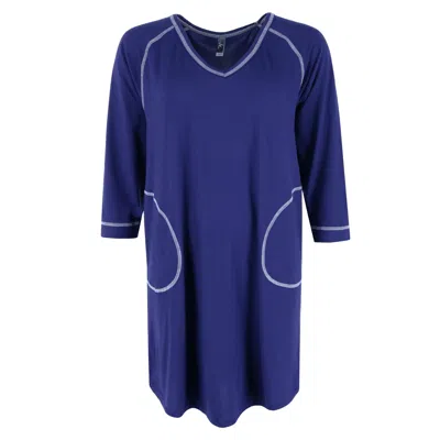 Pj Couture Patchwork Notch Collar Pajamas In Blue
