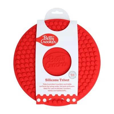 Betty Crocker Silicone 7 X 7 Inch Trivet, Red