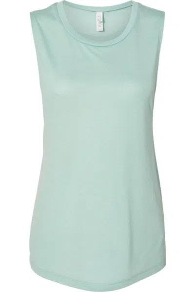 Bella+canvas Women´s Flowy Scoop Muscle Tank In Green