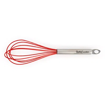 Betty Crocker Silicone Coated 10 Inch Whisk, Red/stainless Steel In Red