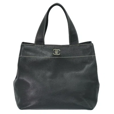 Pre-owned Chanel Cc Black Leather Tote Bag ()