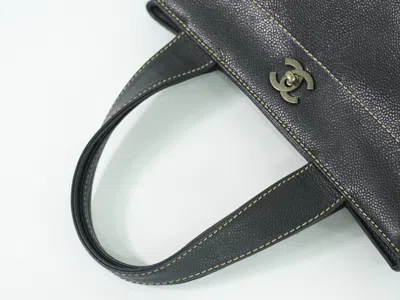 Pre-owned Chanel Cc Black Leather Tote Bag ()