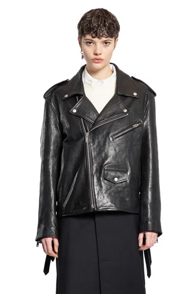 Ann Demeulemeester Woman Black Jackets In Black