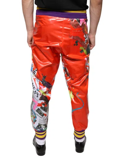 Dolce & Gabbana Multicolor Printed Jogger Sweatmen's Men's Pants In Multicolor