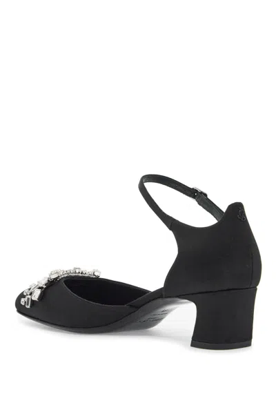 Jimmy Choo Verity 45 Crystal-embellished Satin Pumps In Black