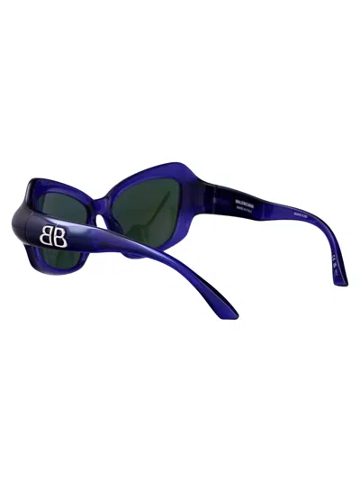 Balenciaga Injectate Blue Violet Sunglasses In Black
