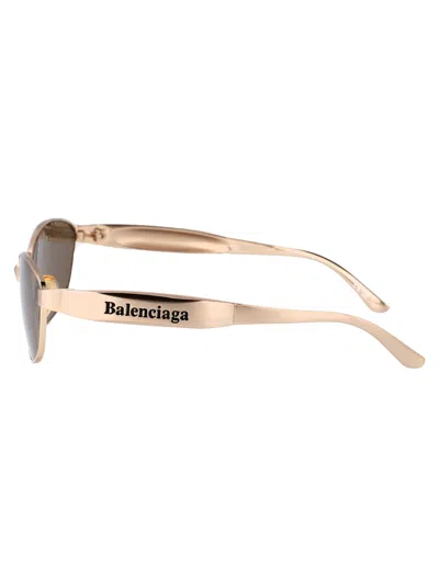 Balenciaga Gold Mercury Rectangular Metal Sunglasses