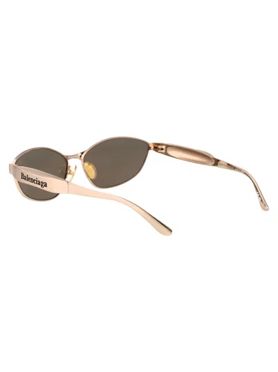 Balenciaga Gold Mercury Rectangular Metal Sunglasses