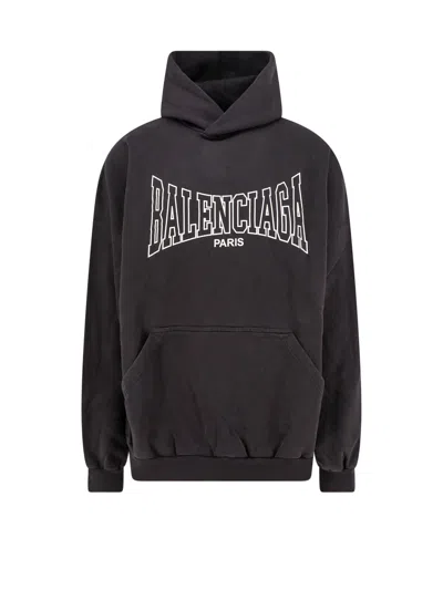 Shop Balenciaga Cotton Sweatshirt With Frontal Logo Print